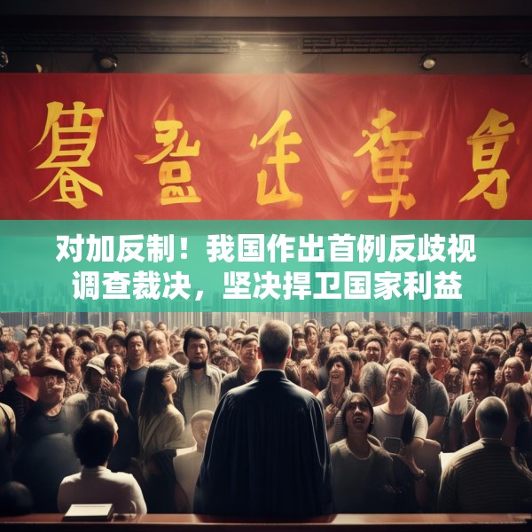 对加反制！我国作出首例反歧视调查裁决，坚决捍卫国家利益