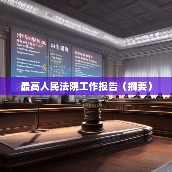 最高人民法院工作报告（摘要）