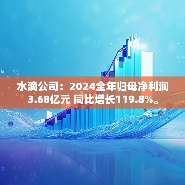 水滴公司：2024全年归母净利润3.68亿元 同比增长119.8%。