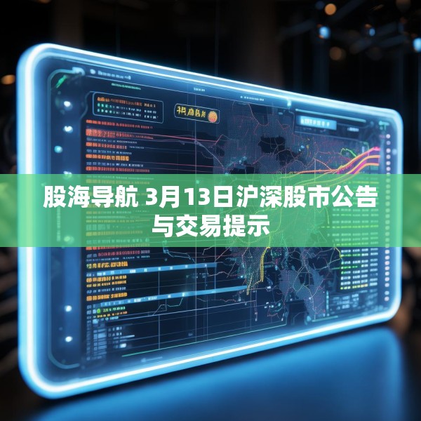 股海导航 3月13日沪深股市公告与交易提示