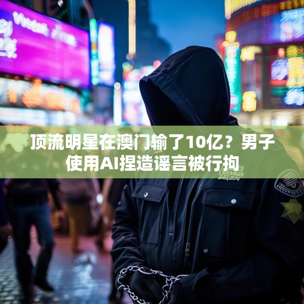 顶流明星在澳门输了10亿？男子使用AI捏造谣言被行拘