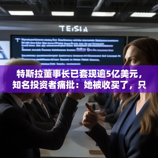特斯拉董事长已套现逾5亿美元，知名投资者痛批：她被收买了，只代表马斯克