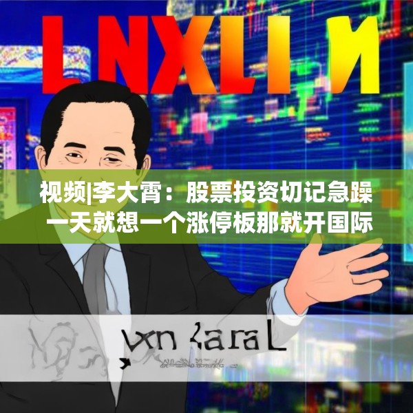 视频|李大霄：股票投资切记急躁 一天就想一个涨停板那就开国际玩笑了
