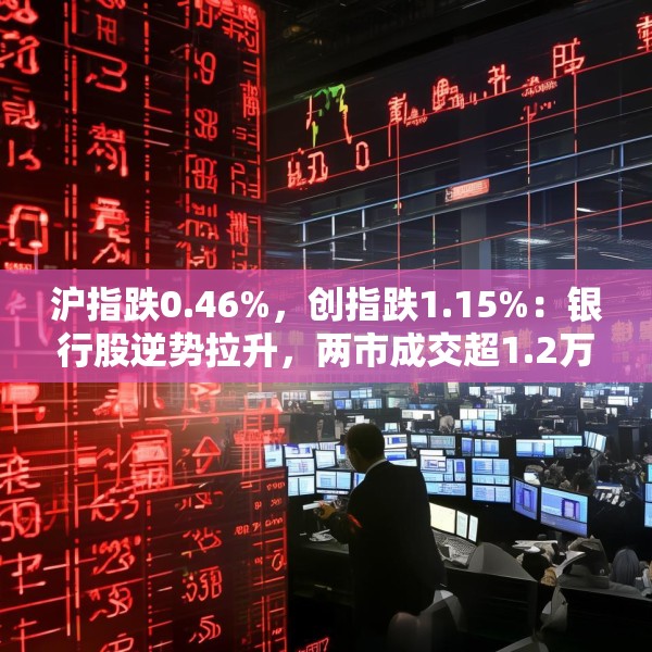 沪指跌0.46%，创指跌1.15%：银行股逆势拉升，两市成交超1.2万亿元