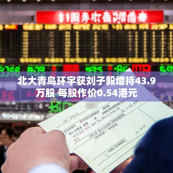 北大青鸟环宇获刘子毅增持43.9万股 每股作价0.54港元