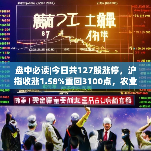 盘中必读|今日共127股涨停，沪指收涨1.58%重回3100点，农业概念集体爆发