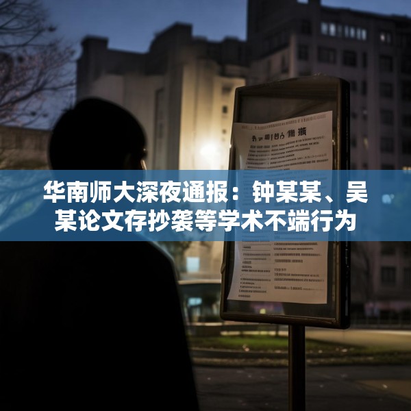 华南师大深夜通报：钟某某、吴某论文存抄袭等学术不端行为