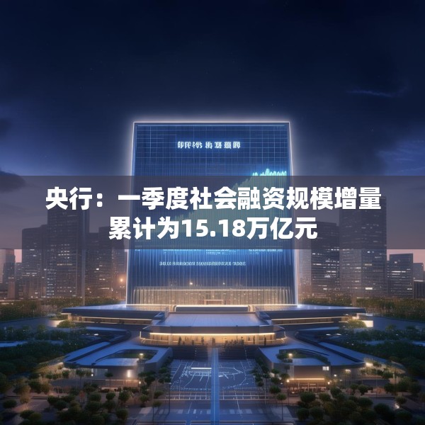 央行：一季度社会融资规模增量累计为15.18万亿元
