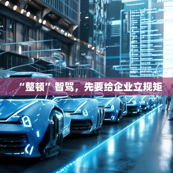“整顿”智驾，先要给企业立规矩