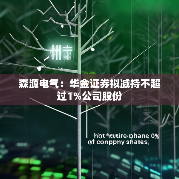 森源电气：华金证券拟减持不超过1%公司股份