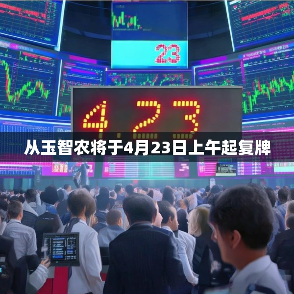 从玉智农将于4月23日上午起复牌