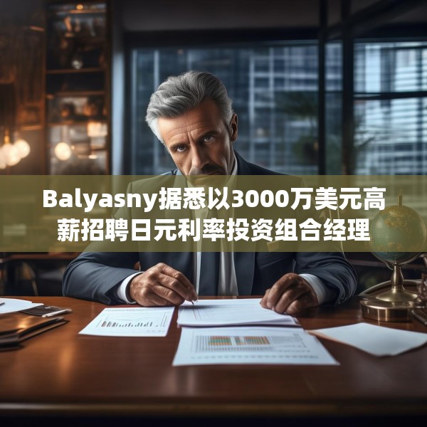 Balyasny据悉以3000万美元高薪招聘日元利率投资组合经理