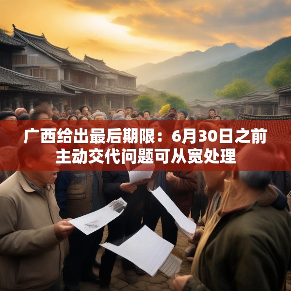 广西给出最后期限：6月30日之前主动交代问题可从宽处理