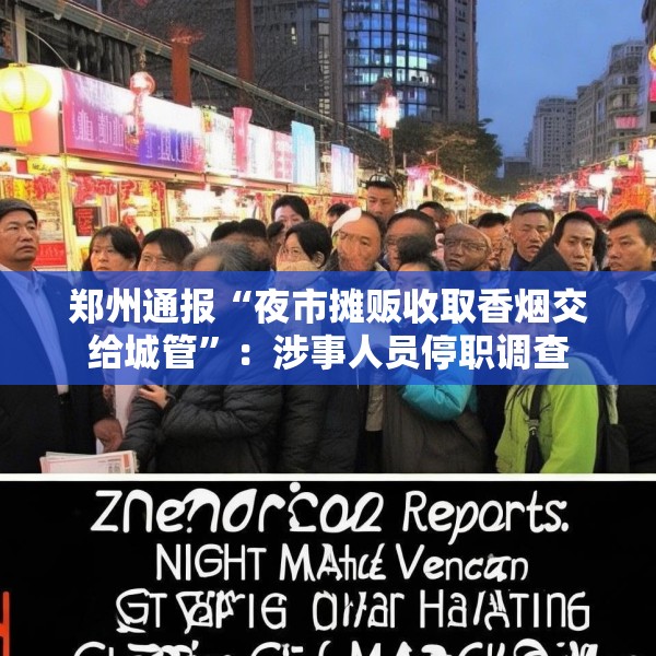 郑州通报“夜市摊贩收取香烟交给城管”：涉事人员停职调查