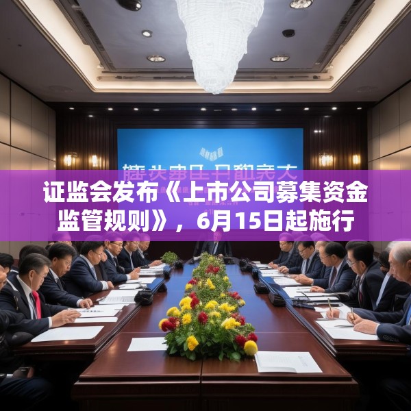 证监会发布《上市公司募集资金监管规则》，6月15日起施行