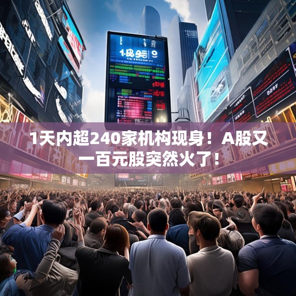 1天内超240家机构现身！A股又一百元股突然火了！