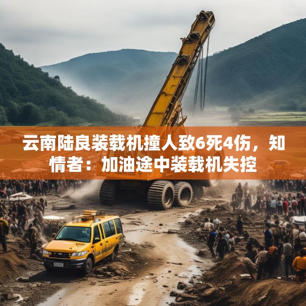 云南陆良装载机撞人致6死4伤，知情者：加油途中装载机失控