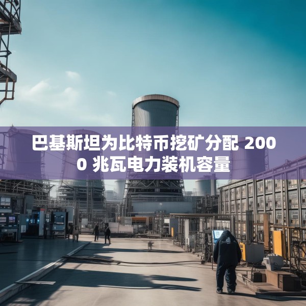 巴基斯坦为比特币挖矿分配 2000 兆瓦电力装机容量