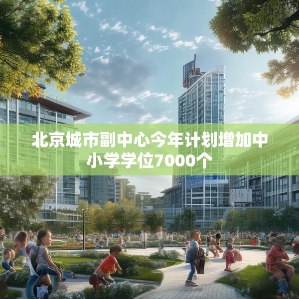 北京城市副中心今年计划增加中小学学位7000个