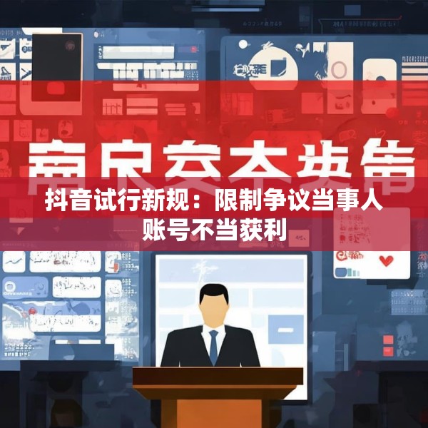 抖音试行新规：限制争议当事人账号不当获利