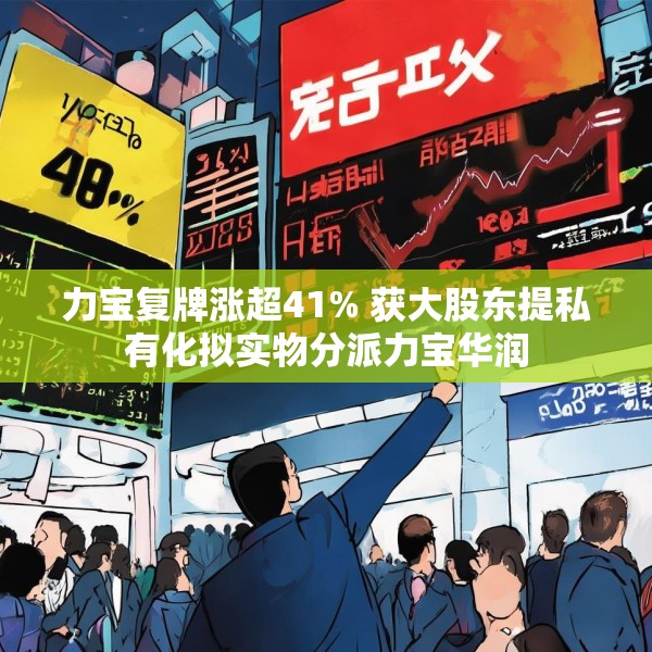 力宝复牌涨超41% 获大股东提私有化拟实物分派力宝华润