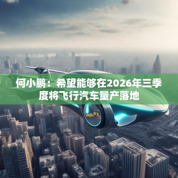 何小鹏：希望能够在2026年三季度将飞行汽车量产落地