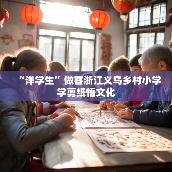 “洋学生”做客浙江义乌乡村小学学剪纸悟文化