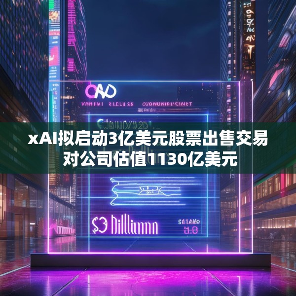 xAI拟启动3亿美元股票出售交易 对公司估值1130亿美元