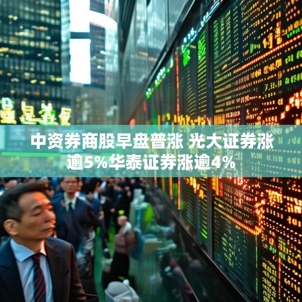 中资券商股早盘普涨 光大证券涨逾5%华泰证券涨逾4%