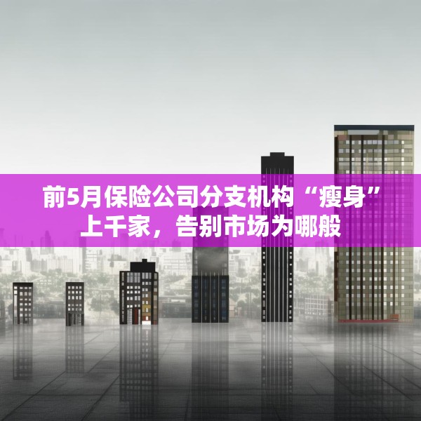 前5月保险公司分支机构“瘦身”上千家，告别市场为哪般