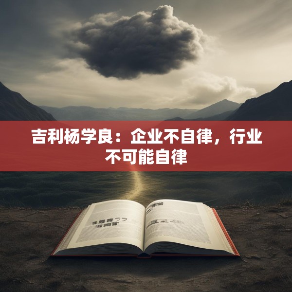 吉利杨学良：企业不自律，行业不可能自律