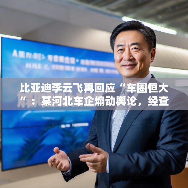 比亚迪李云飞再回应“车圈恒大”：某河北车企煽动舆论，经查没有问题