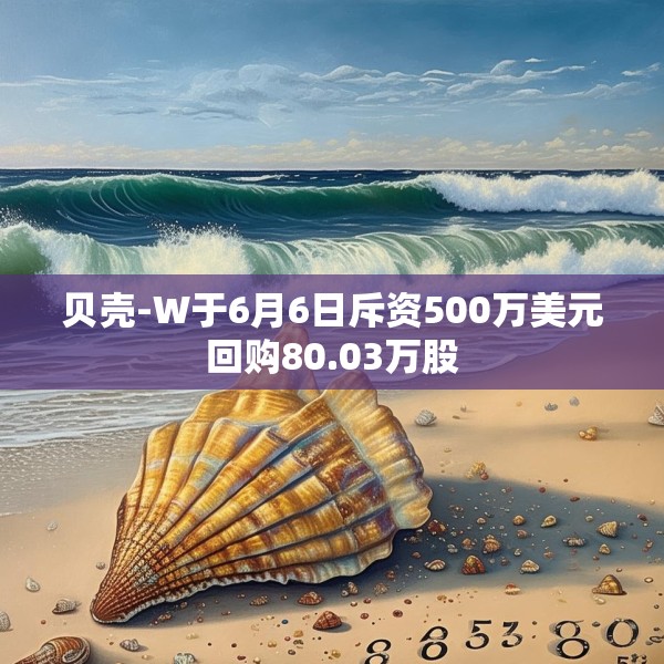 贝壳-W于6月6日斥资500万美元回购80.03万股