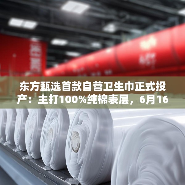 东方甄选首款自营卫生巾正式投产：主打100%纯棉表层，6月16日开售