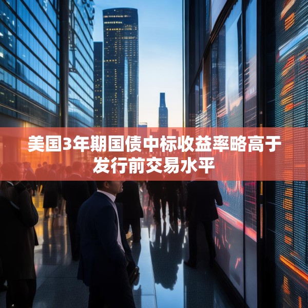 美国3年期国债中标收益率略高于发行前交易水平