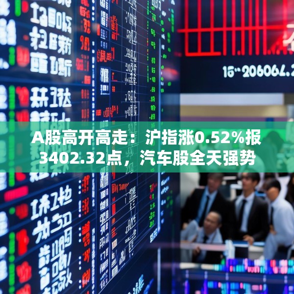 A股高开高走：沪指涨0.52%报3402.32点，汽车股全天强势