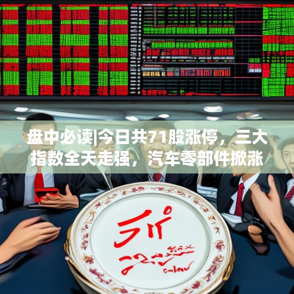 盘中必读|今日共71股涨停，三大指数全天走强，汽车零部件掀涨停潮