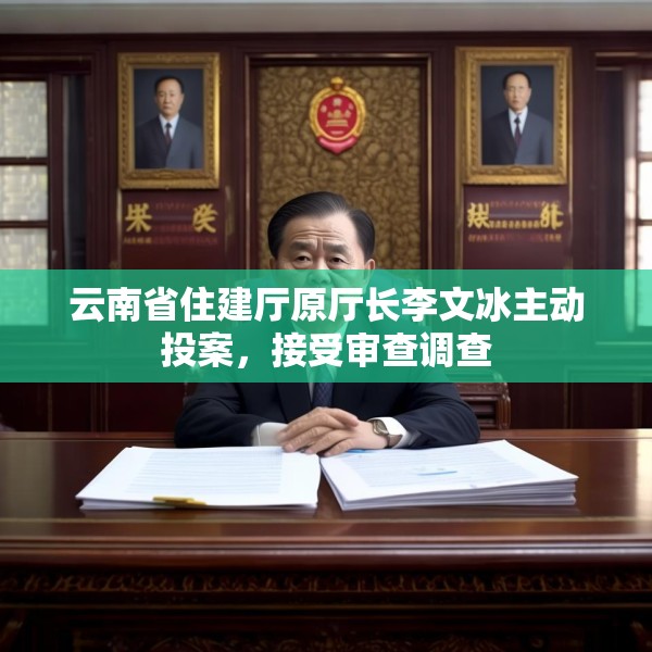 云南省住建厅原厅长李文冰主动投案，接受审查调查