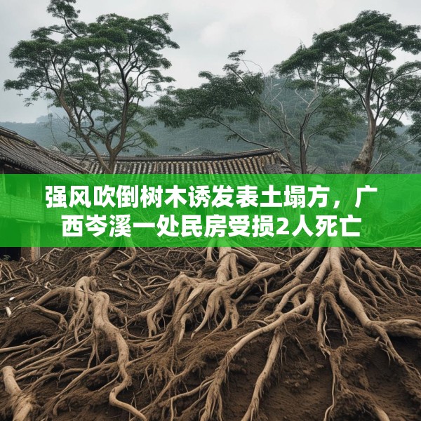 强风吹倒树木诱发表土塌方，广西岑溪一处民房受损2人死亡