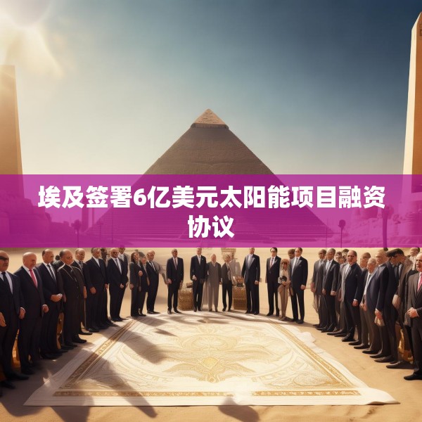 埃及签署6亿美元太阳能项目融资协议