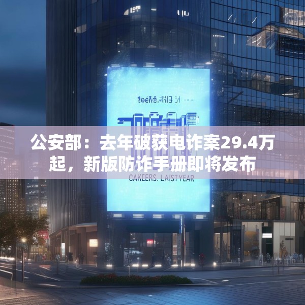 公安部：去年破获电诈案29.4万起，新版防诈手册即将发布